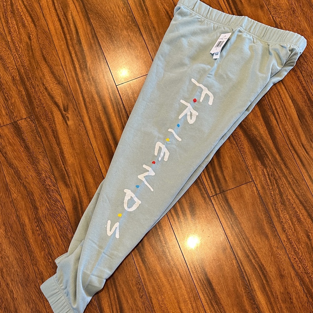 'Friends' Graphic Joggers - Light green. New with tags